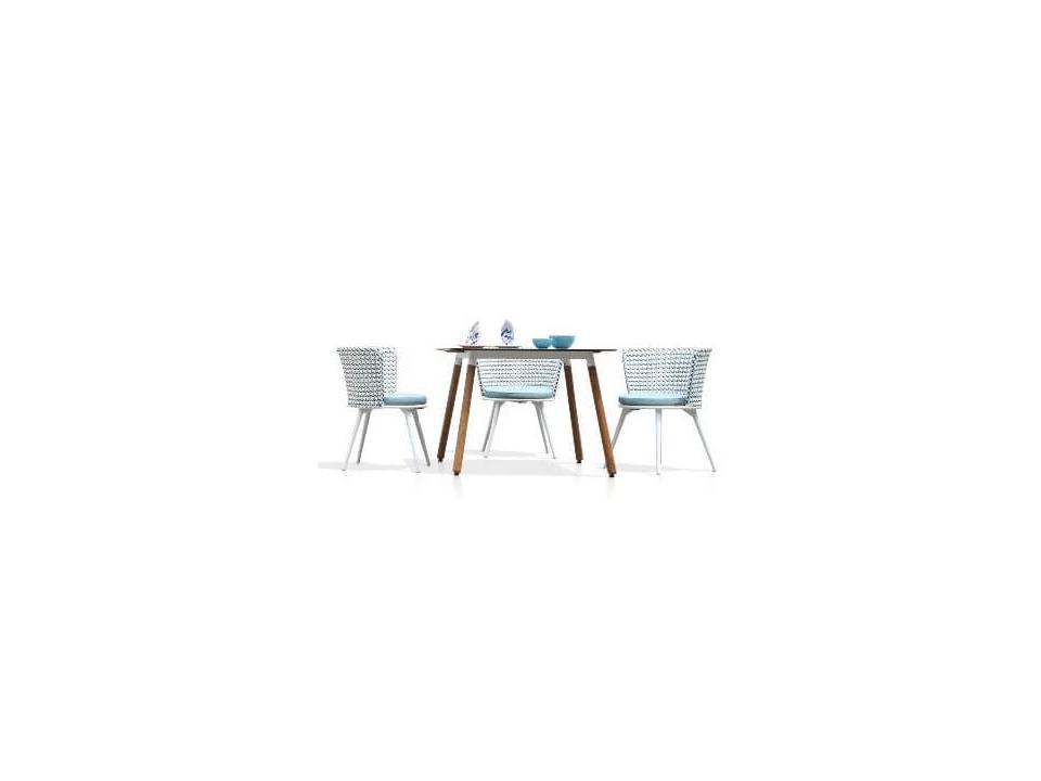 MamaGreen Daisy Mae Teak Wicker Outdoor Dining Set