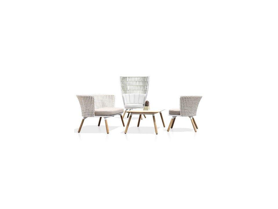 MamaGreen Daisy Mae Teak Wicker Outdoor Patio Lounge Set
