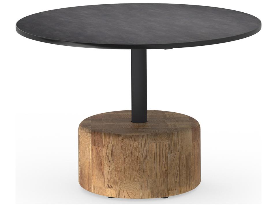 Glyph Round Low Table Aluminum and Teak