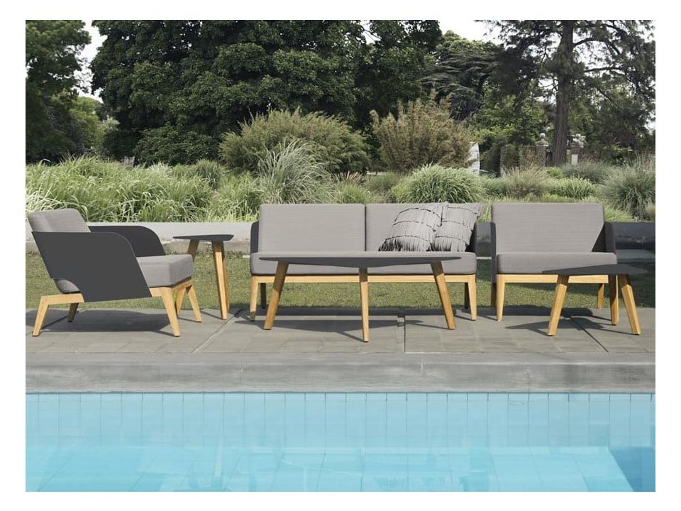 MamaGreen Kaat Teak Cushion Patio Lounge Set