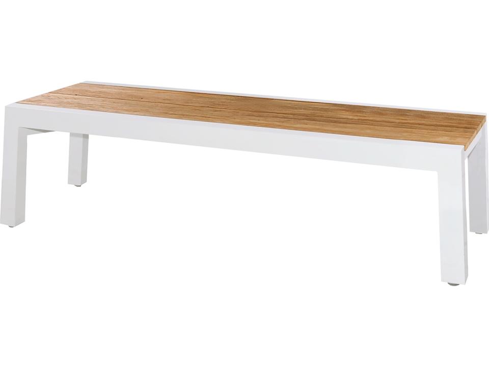 Baia 57-Inch Aluminum Teak Bench