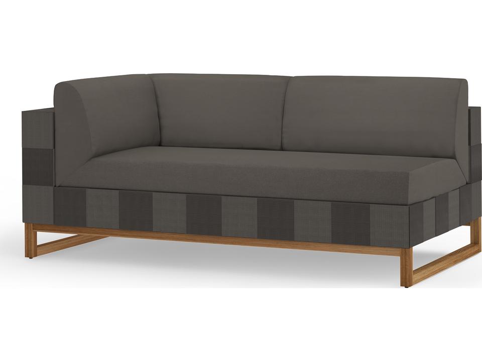 Ekka Wicker Teak Right Arm Loveseat