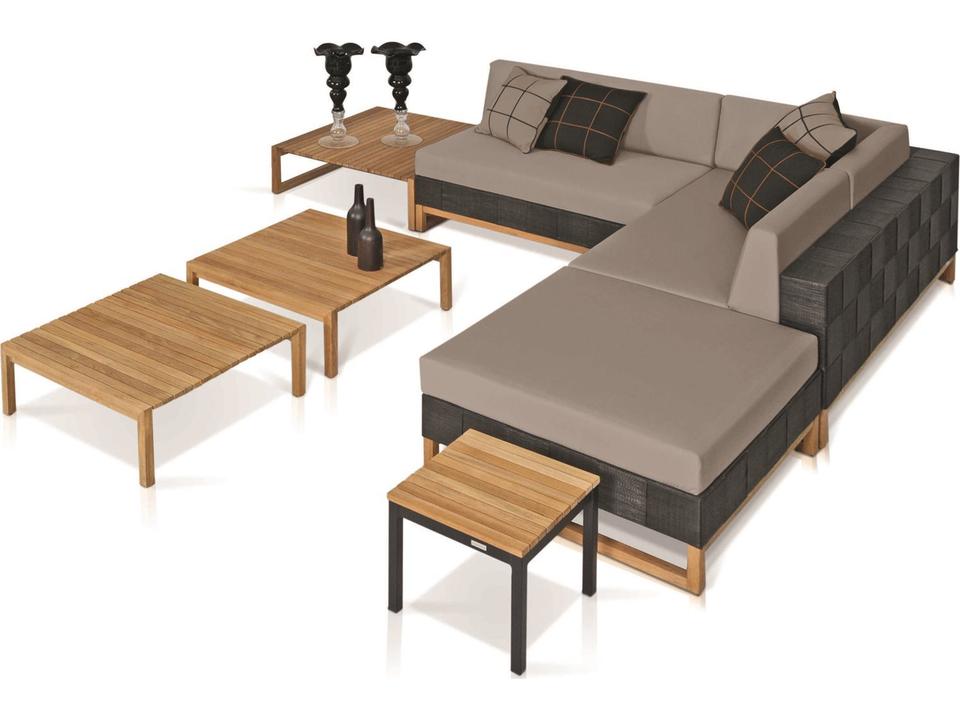 Ekka Teak Wicker Cushion Outdoor Lounge Set