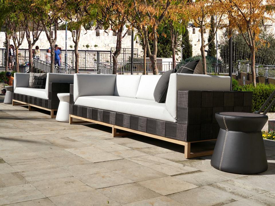 Ekka Teak Wicker Cushion Outdoor Patio Lounge Set