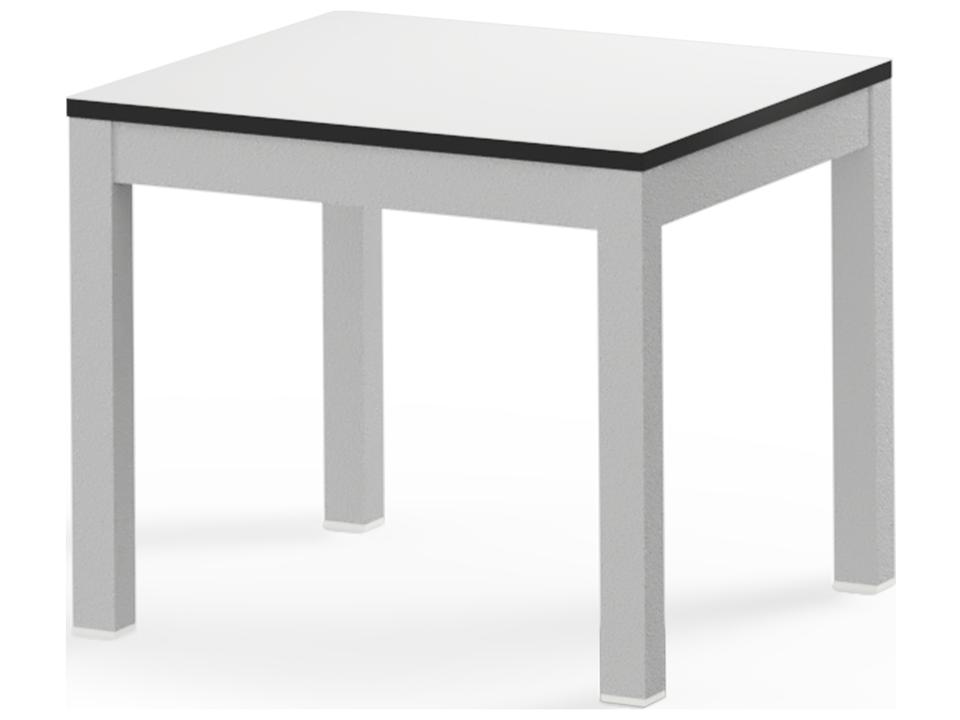 Ekka Square Small End Table with Teak Top in Black