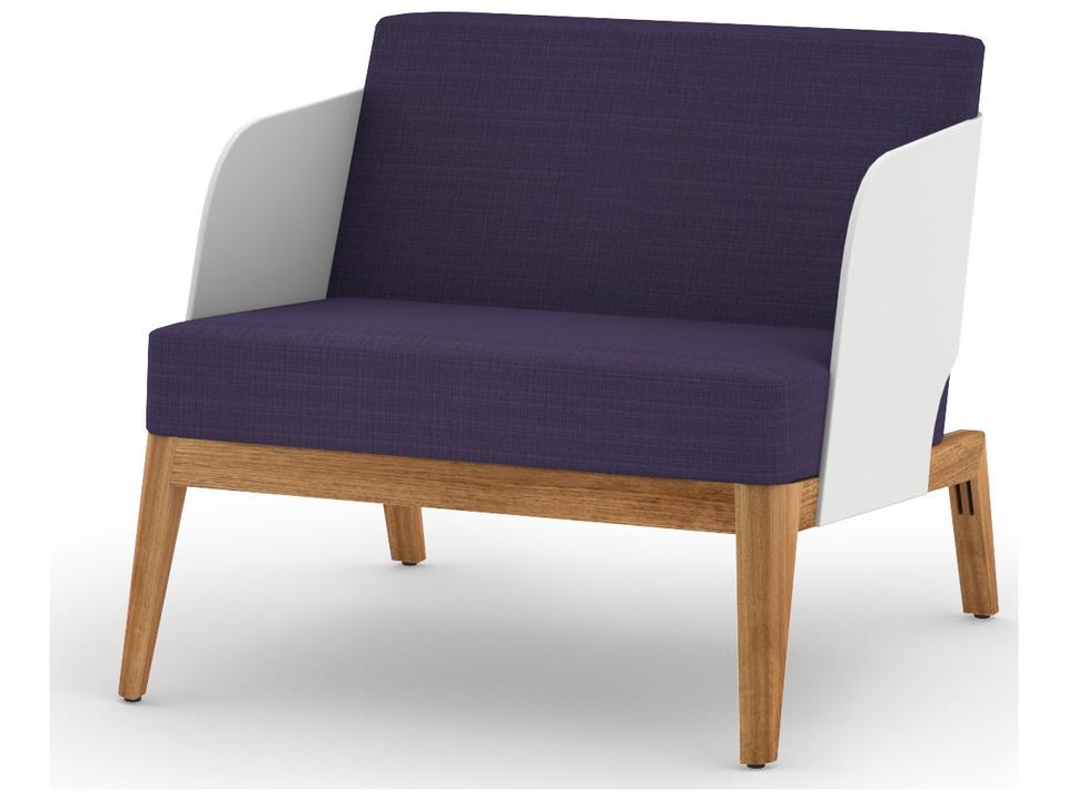Kaat Teak and Aluminum Cushion Lounge Chair
