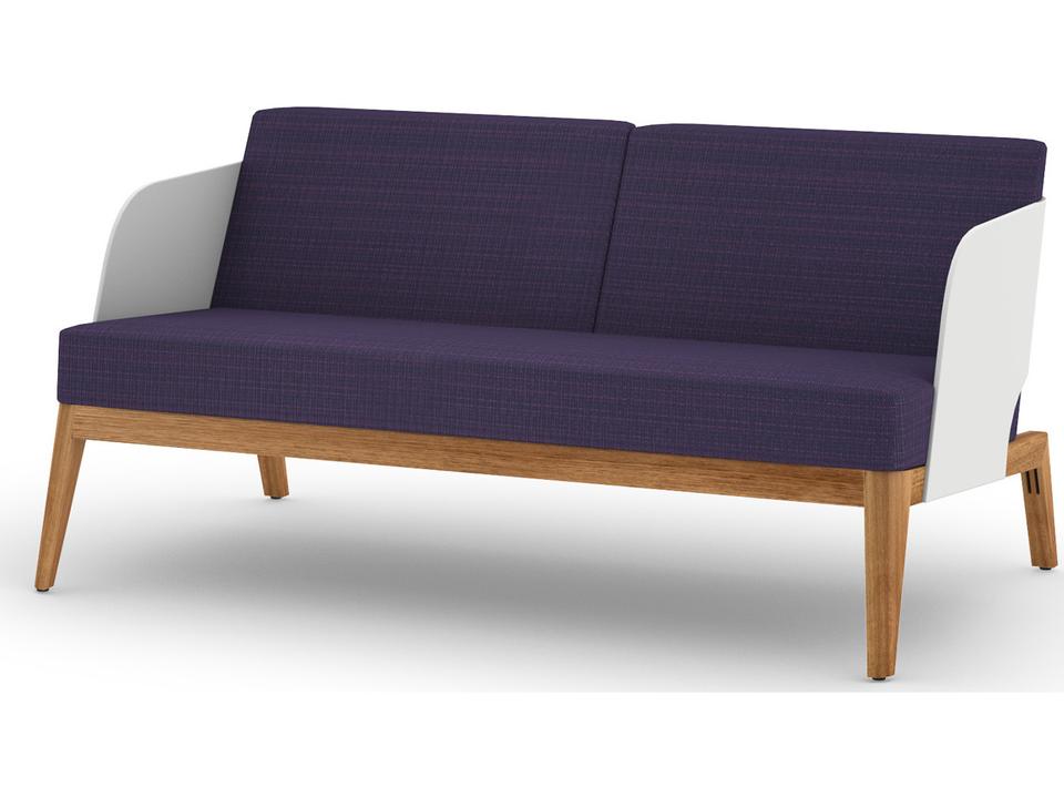 Kaat Teak and Aluminum Cushion Loveseat