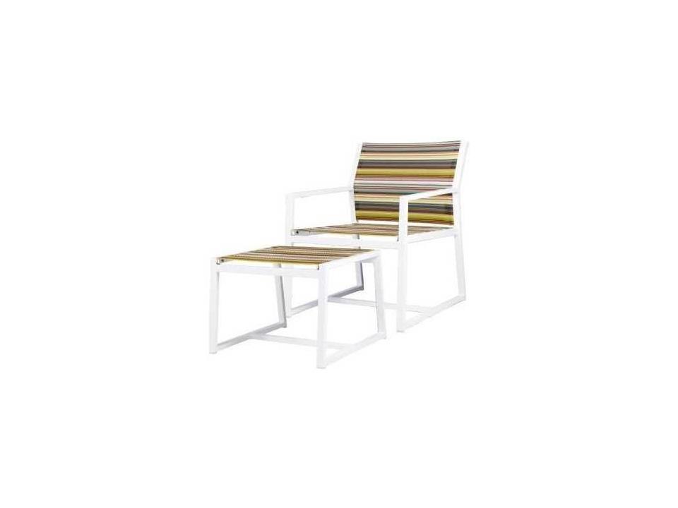 Stripe Aluminum Sling Patio Lounge Set