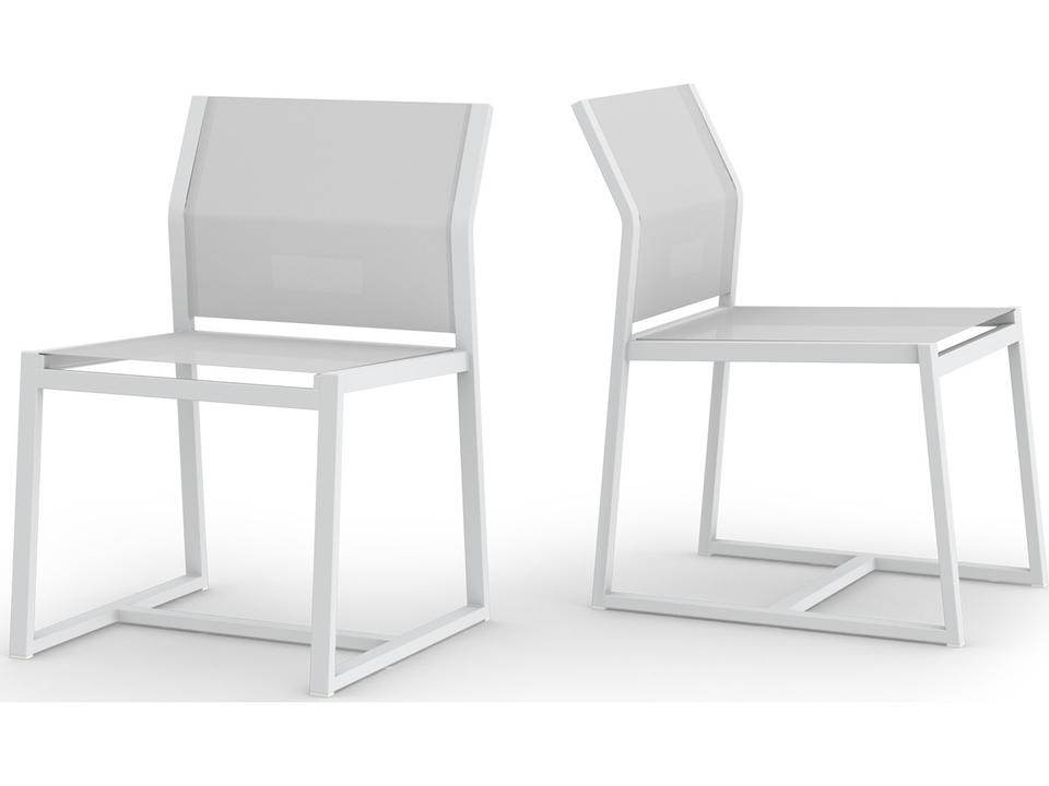 Allux Sling Aluminum Carver Dining Side Chair