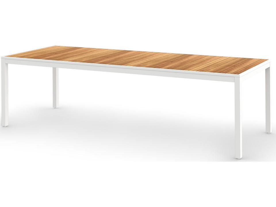 Allux Rectangular Aluminum Straight Slats Dining Table