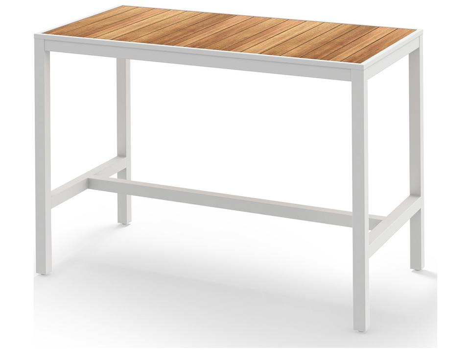 Allux 59-Inch Rectangular Bar Table with Teak Top