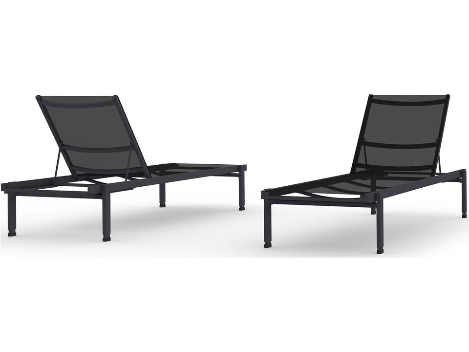 Allux Aluminum Stackable Chaise Lounge with Shade