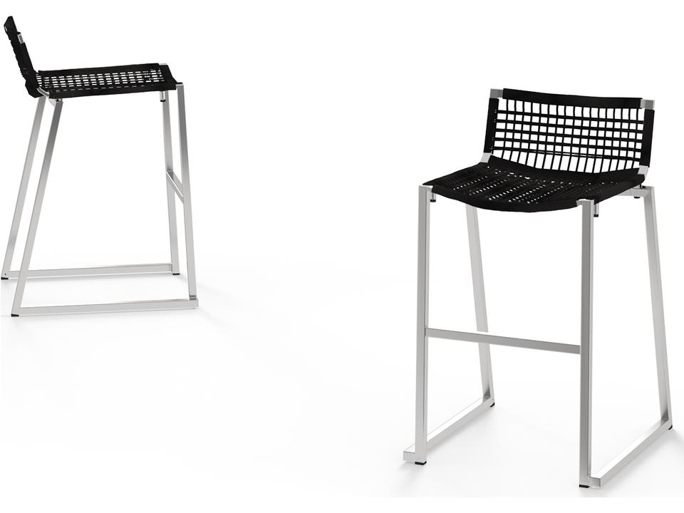 MamaGreen Olaf Stainless Steel Wicker Armless Patio Counter Chair