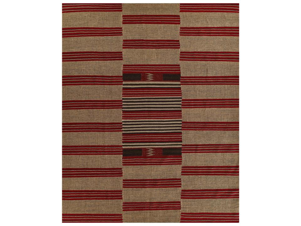 Adobe Collection Handwoven Wool and Jute Area Rug in Red