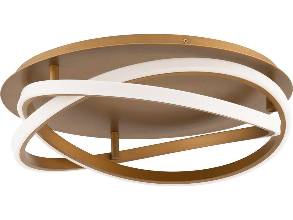 Veloce 1-Light Aged Brass Flush Mount