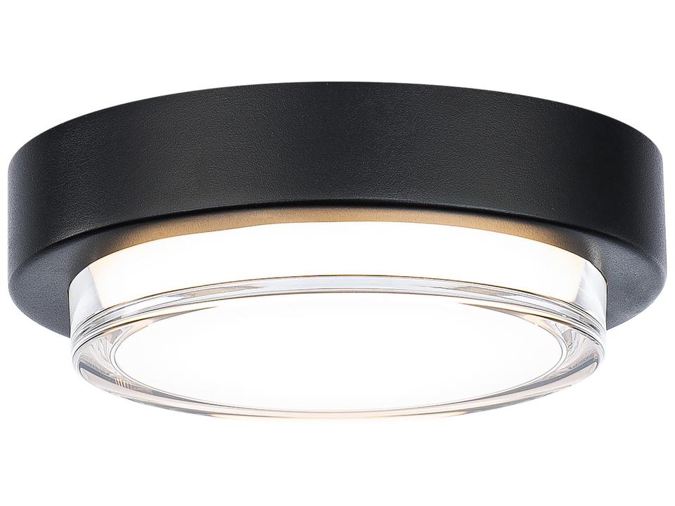 Kind 1-Light 8-Inch LED Outdoor Flush Mount in Black