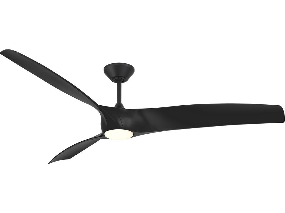 Zephyr 72 Inch Smart LED Outdoor Ceiling Fan in Matte Black