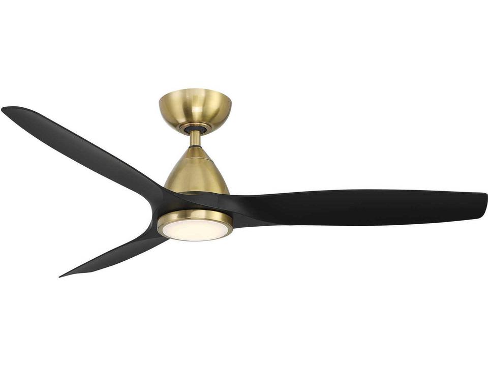 Skylark 54 Inch Smart Ceiling Fan in Soft Brass and Matte Black
