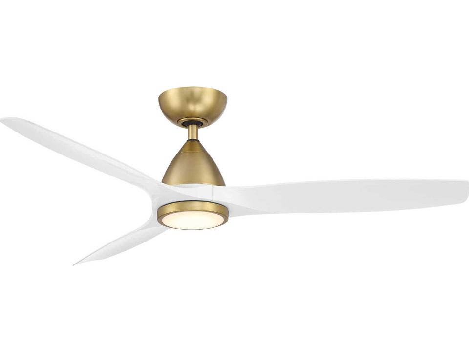 Skylark 54 Inch Smart Ceiling Fan in Soft Brass and Matte White