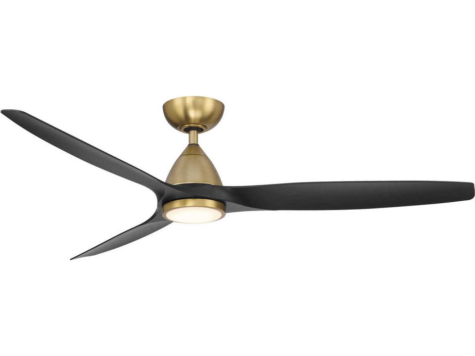 Skylark 62 Inch Smart Ceiling Fan in Soft Brass and Matte Black