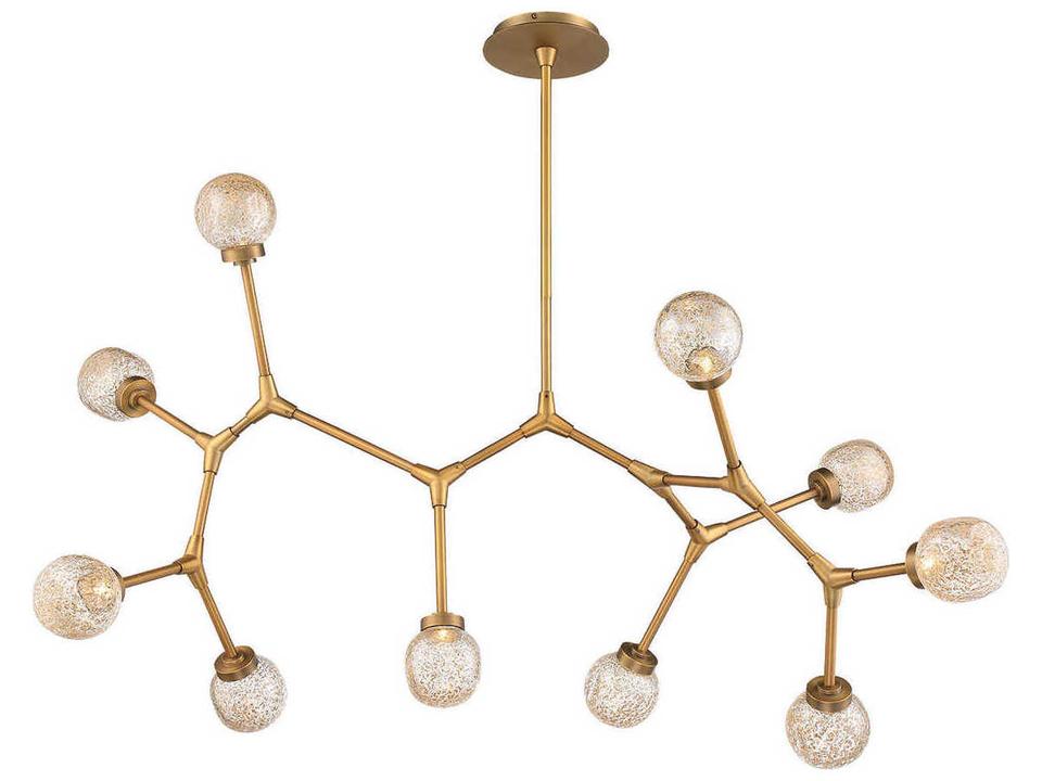 Catalyst 10-Light Integrated LED Linear Chandelier Aged Brass