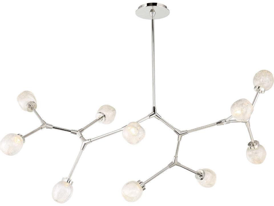 Catalyst 10-Light Polished Nickel Glass LED Globe Chandelier