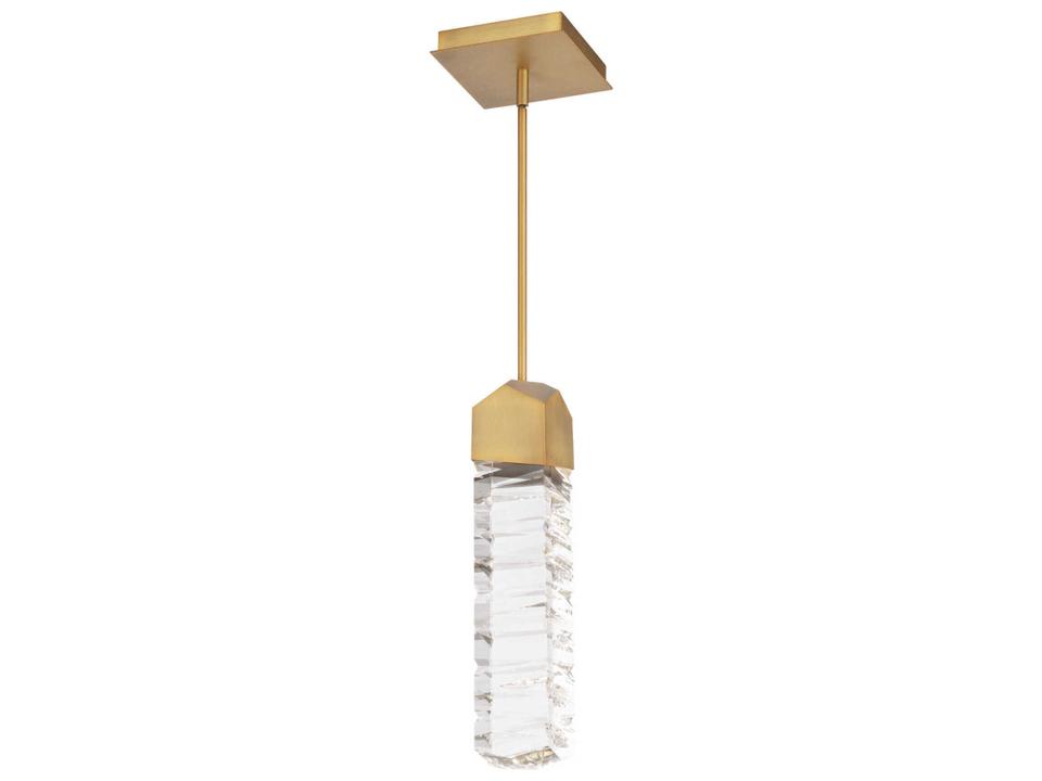 Juliet 1-Light Aged Brass Crystal LED Mini Pendant