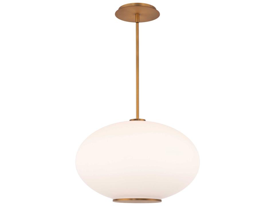Illusion 1-Light Aged Brass Glass LED Globe Pendant