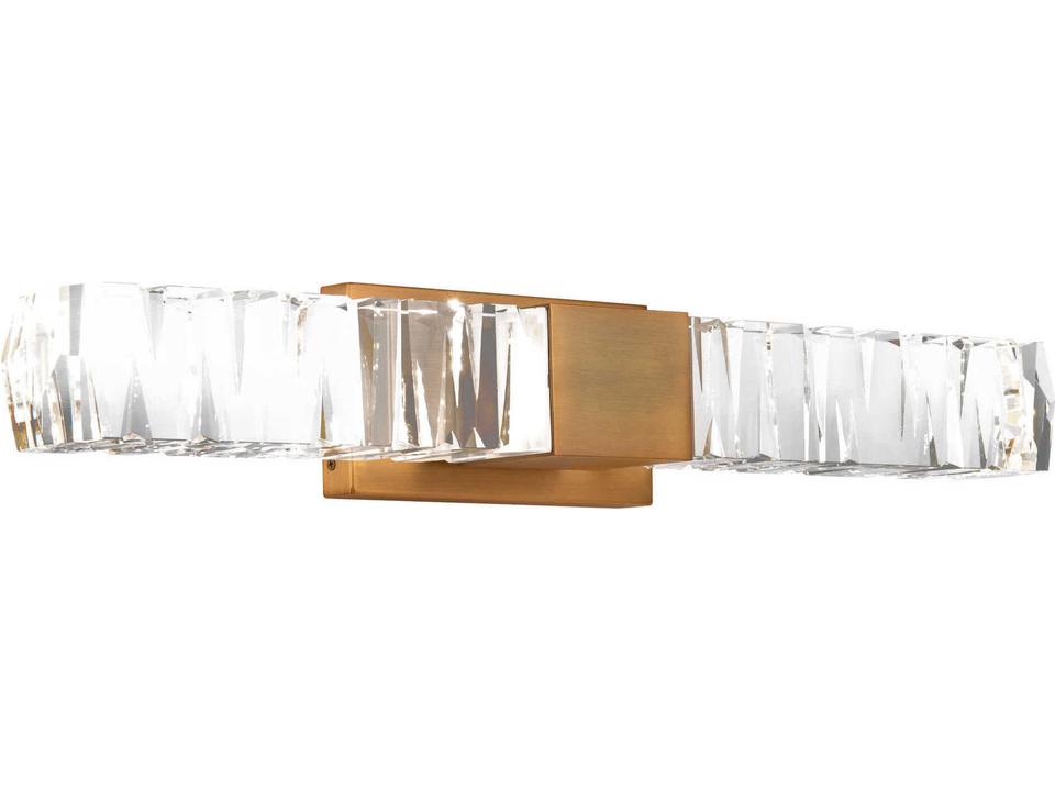 Juliet 2-Light Aged Brass Crystal LED Vanity Light