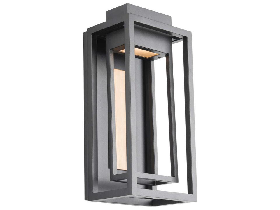 Dorne Outdoor Wall Sconce Black and Aged Brass LED