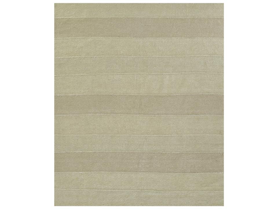 Koukila Striped Area Rug Hand Woven Linen Kilim Inspired Design Ivory