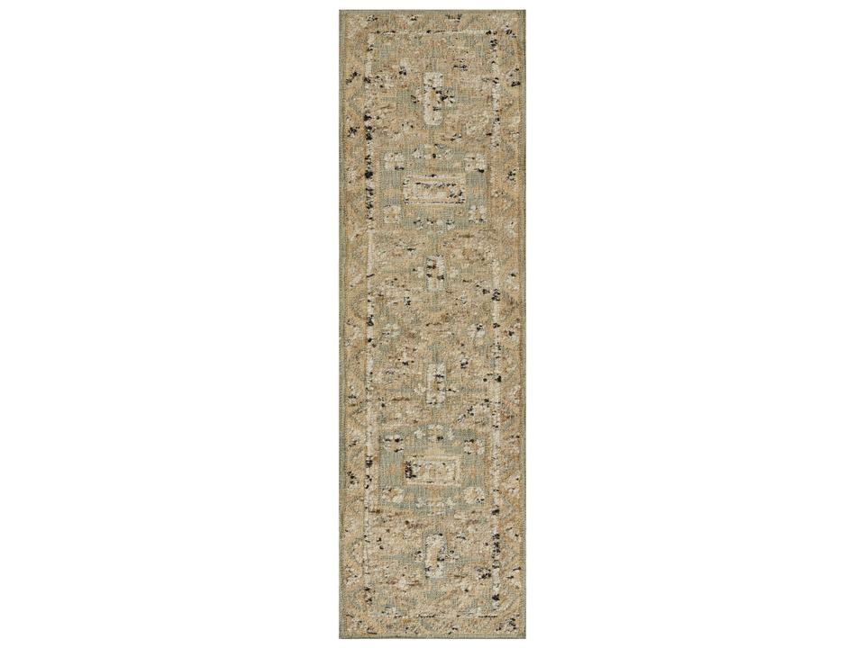 Nirvana Hand Woven Wool and Jute Bordered Runner Area Rug in Blue