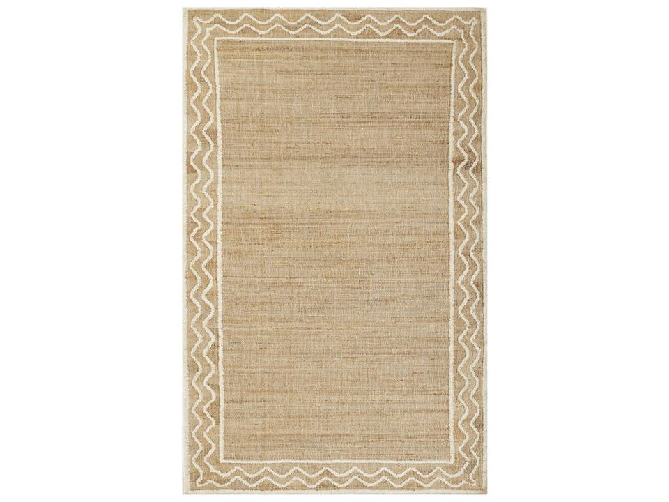 Orchard Bordered Hand-Woven Jute and Wool Area Rug in Natural