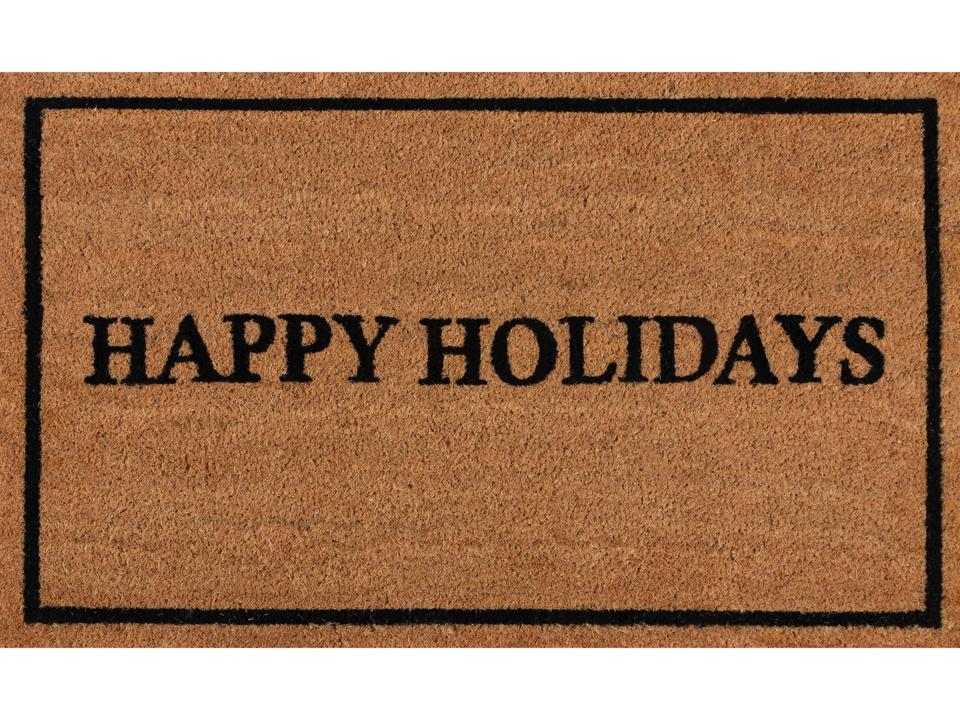 Park Happy Holidays Coir Doormat in Black