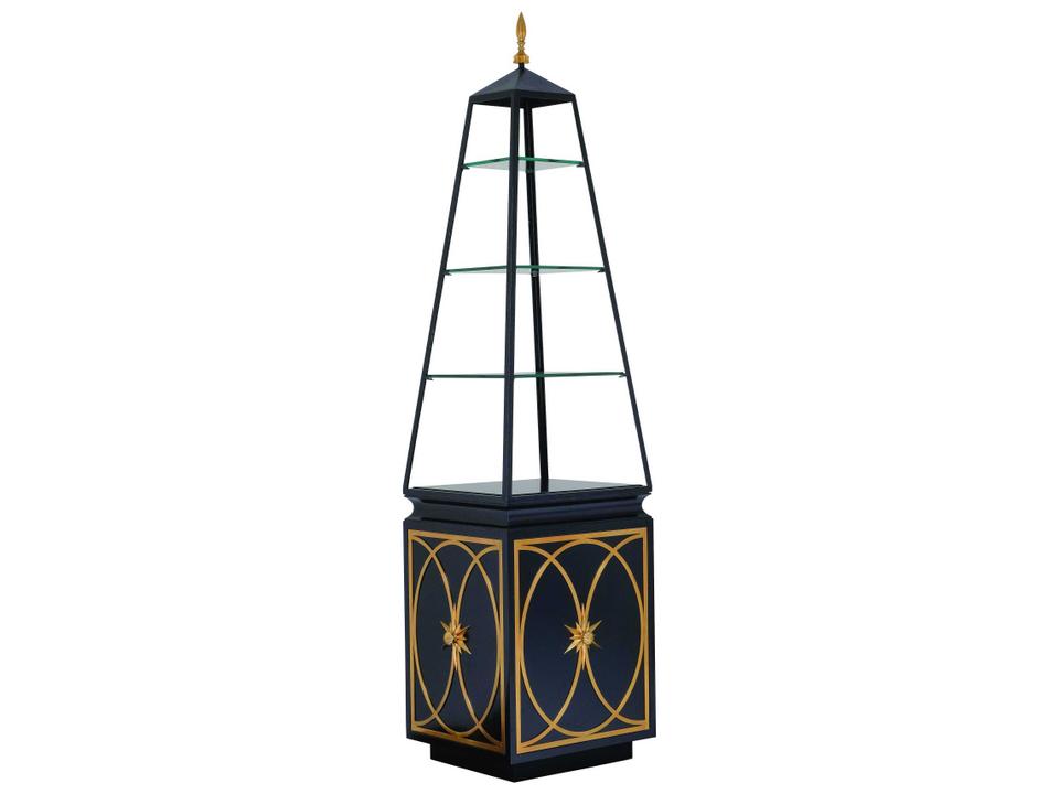 Black / Soft Brass Cleopatra's Needle Etagere