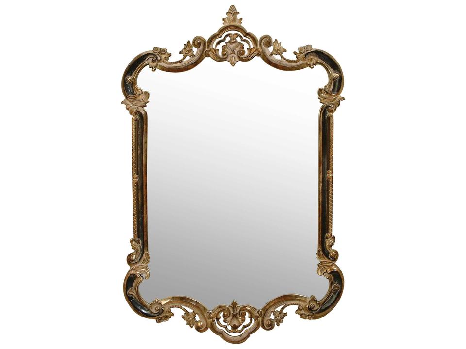 Brun Traditional Wall Mirror in Antique Silver and Soft Black