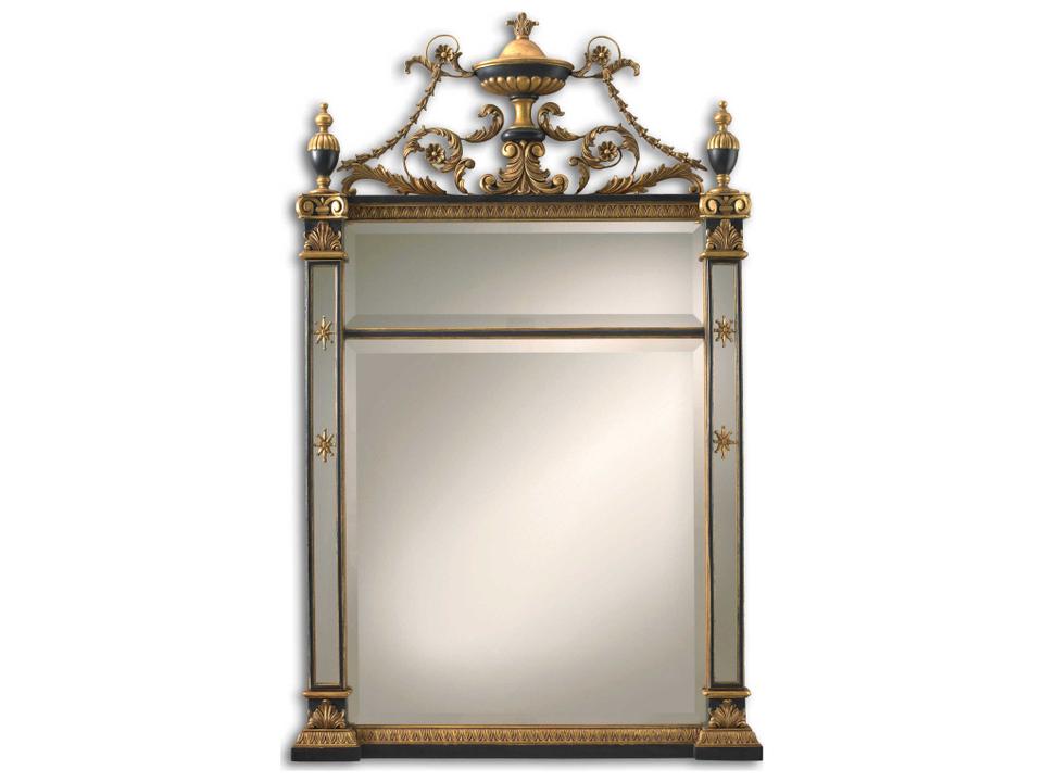 Canova Empire Wall Mirror in Burnished Gold and Black