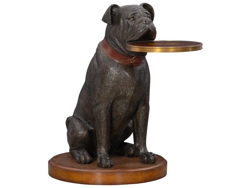 Bulldog Collection Metallic Brown Accent Table with Tray