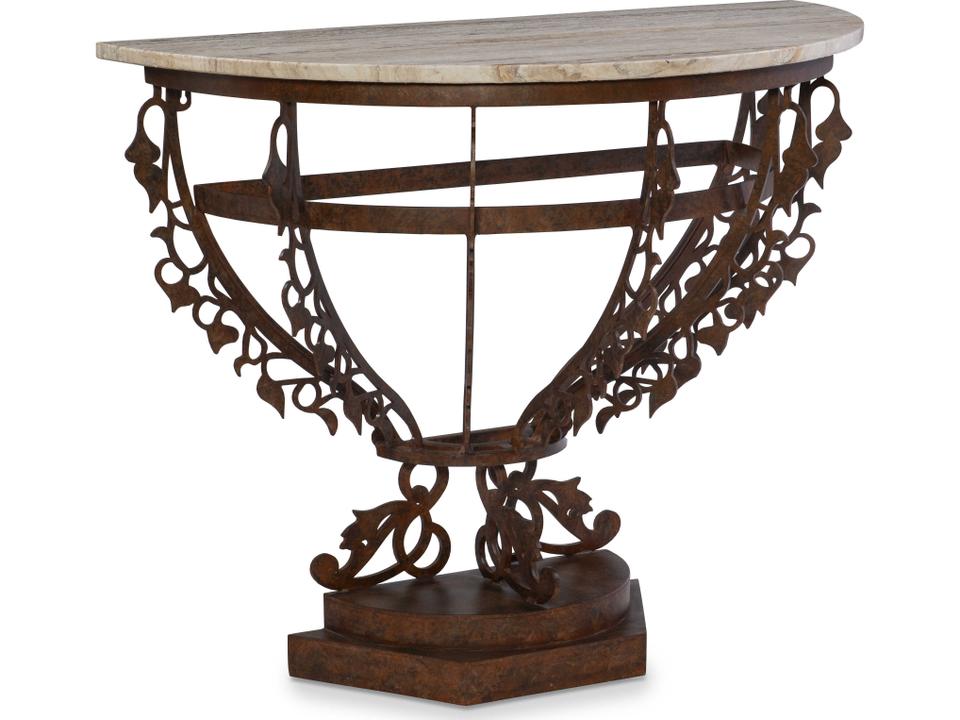 Mg Demilune Marble Console Table