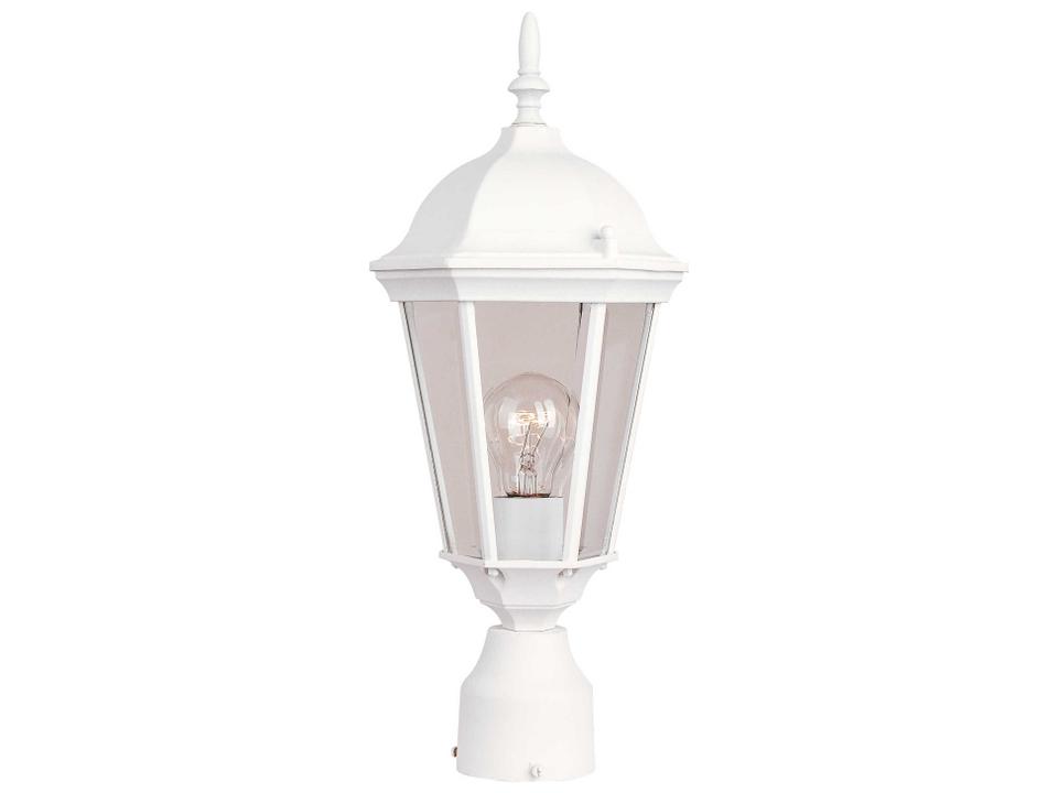 Westlake 1-Light Outdoor Post Top Lantern in White with Clear Glass