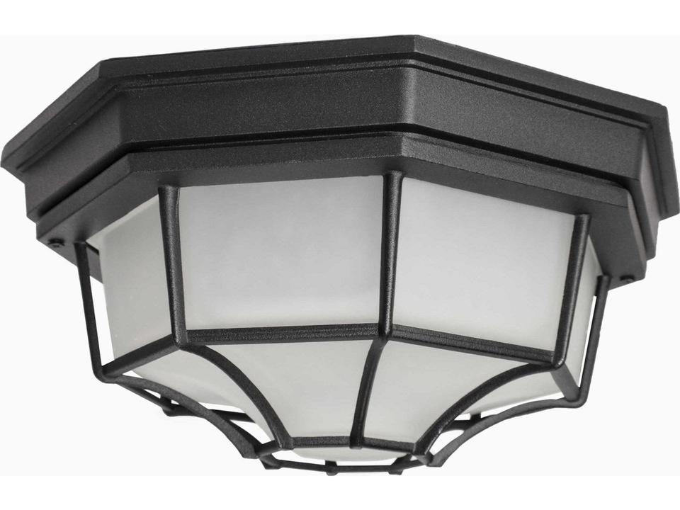 2-Light Crown Hill Outdoor Flush Mount Ceiling Light in Black