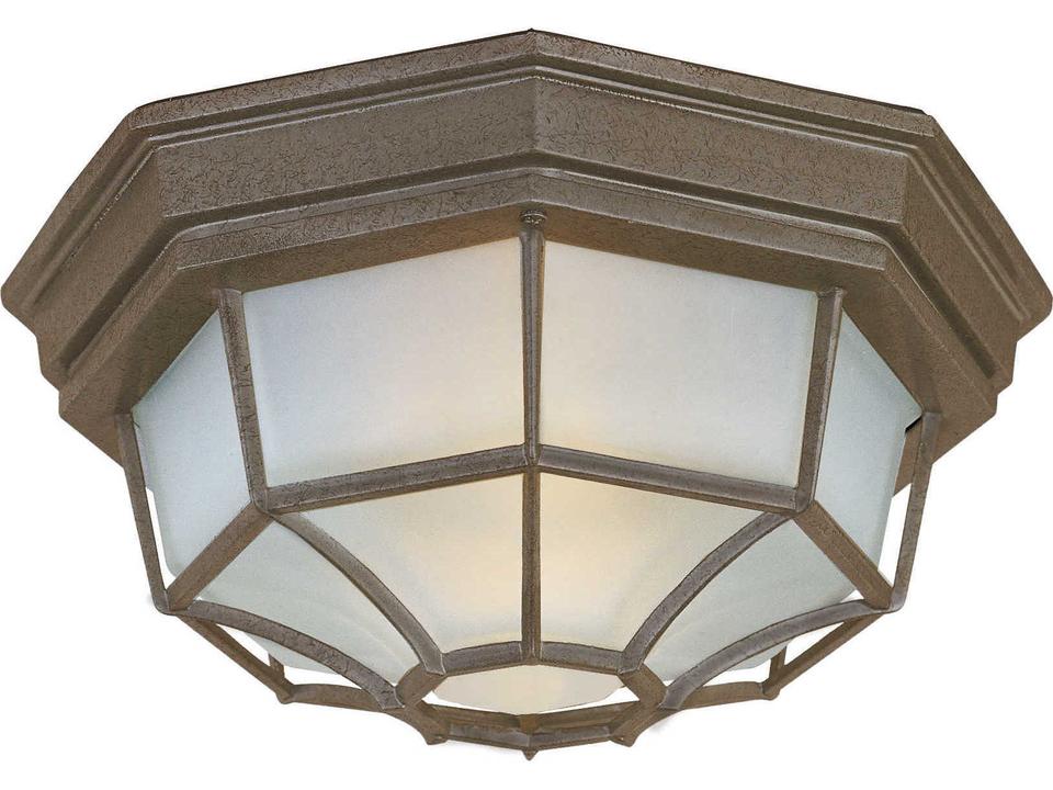 Crown Hill 2-Light Outdoor Flush Mount in Rust Patina
