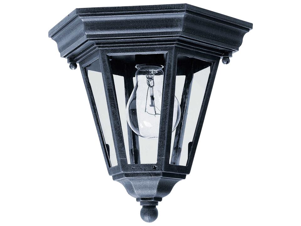 Westlake 1-Light Outdoor Flush Mount in Black with Clear Glass