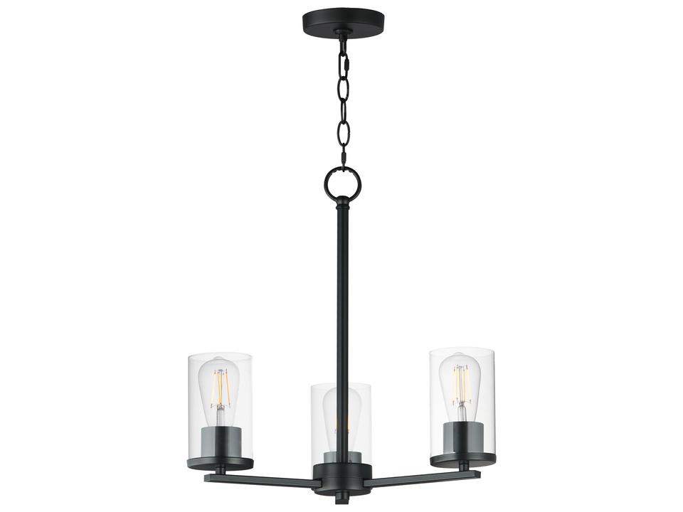 Lateral 3-Light Chandelier in Black