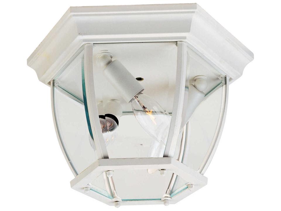 Crown Hill 3-Light Outdoor Flush Mount in White