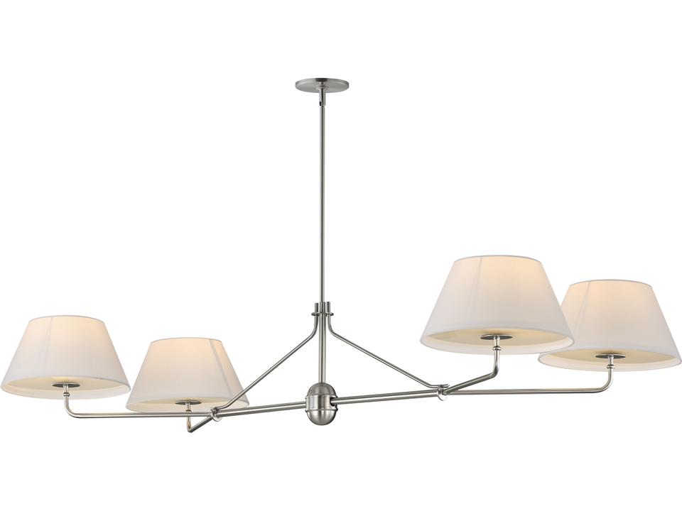 4-Light Dunbridge Linear Chandelier in Polished Nickel