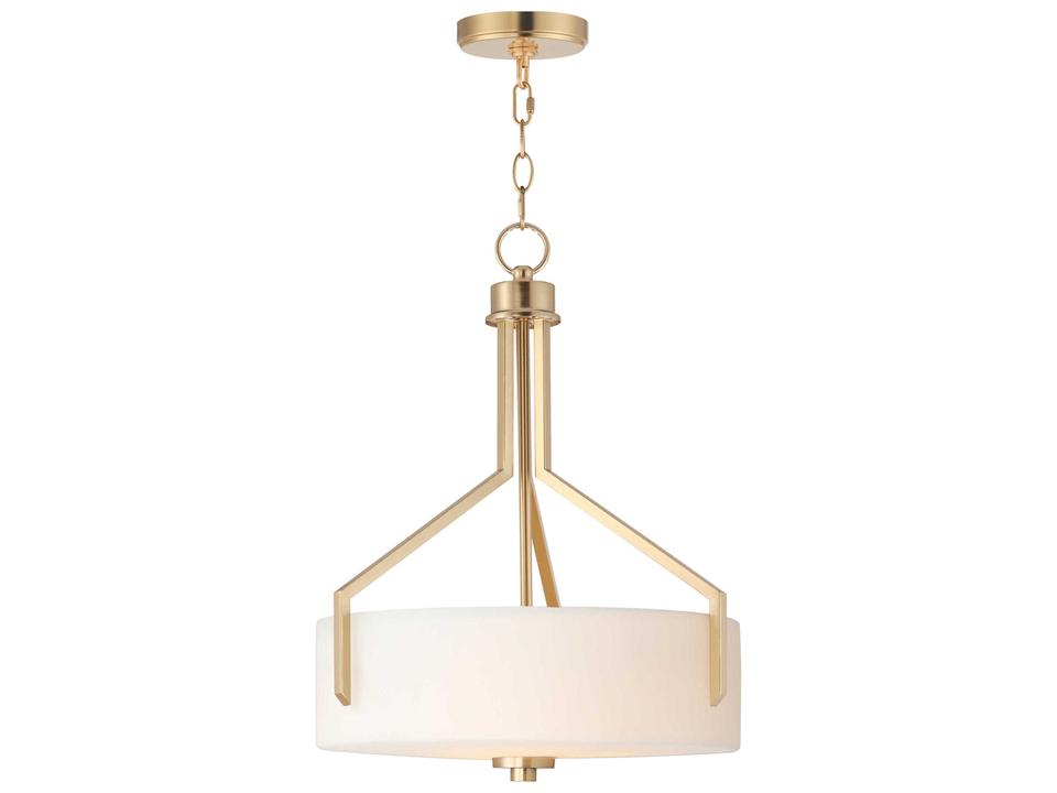 Dart 3-Light Drum Pendant in Satin Brass