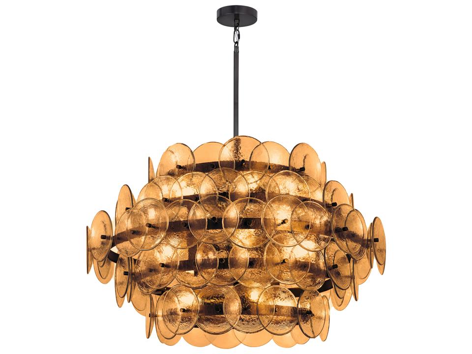 Loren 12-Light Tiered Chandelier in Gunmetal Bronze