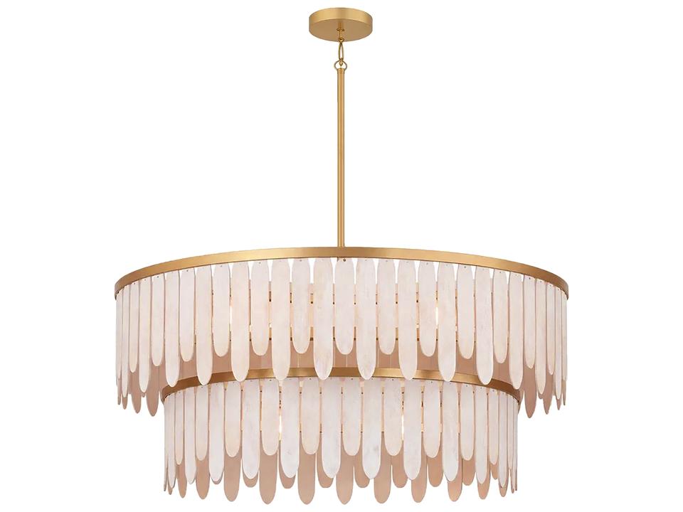 Marimba 7-Light Weathered White Drum Chandelier