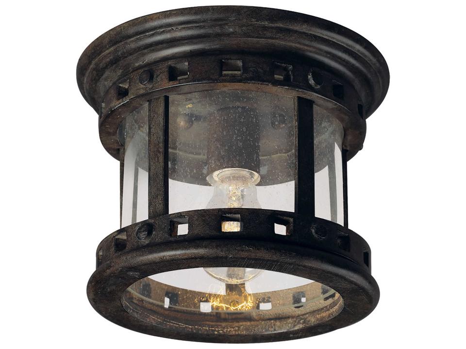 Santa Barbara DC & Seedy Glass Incandescent Outdoor Ceiling Light